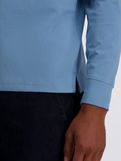 Pierre Cardin Herren Langarm-Poloshirts in blau