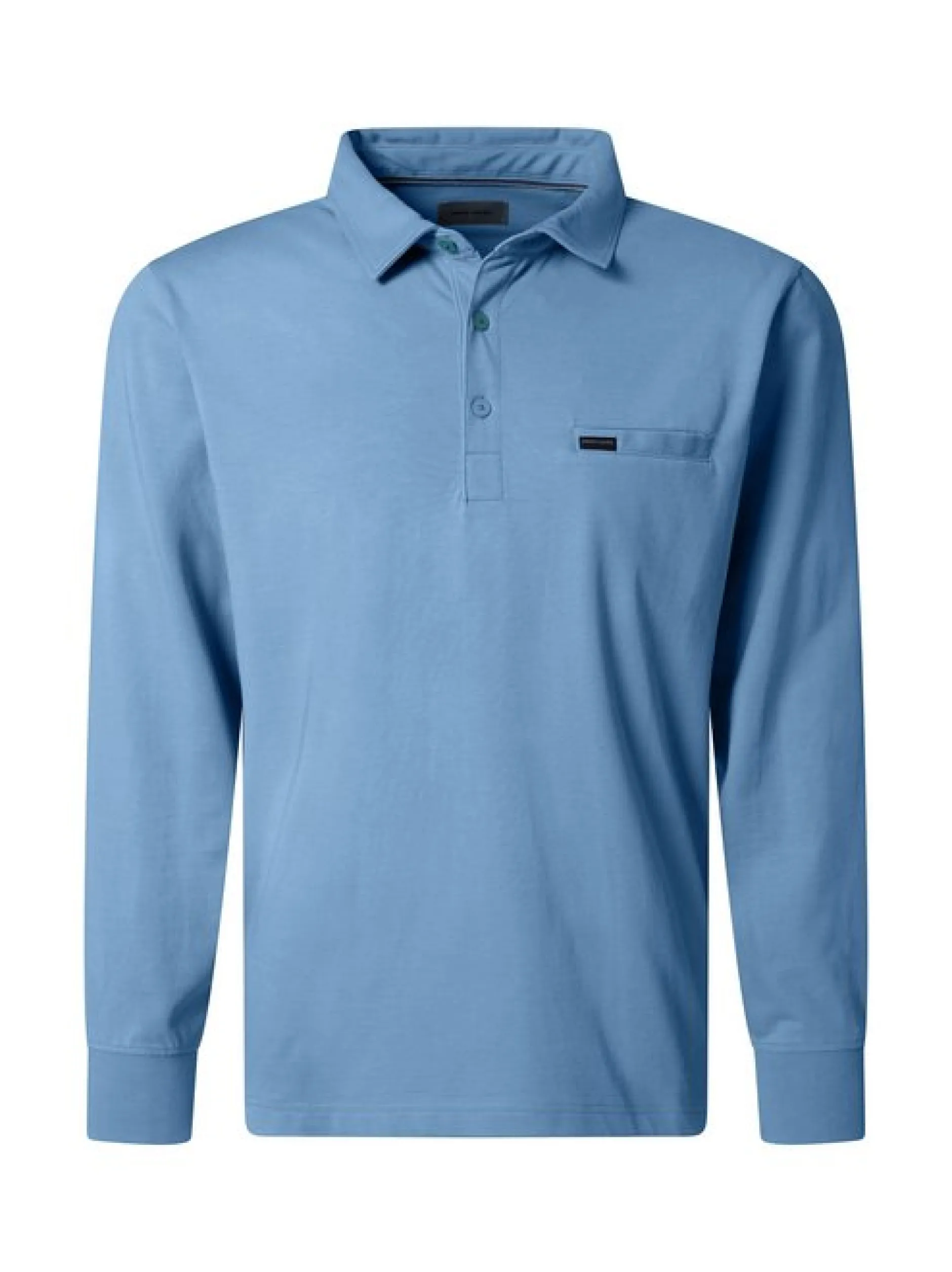 Pierre Cardin Herren Langarm-Poloshirts in blau
