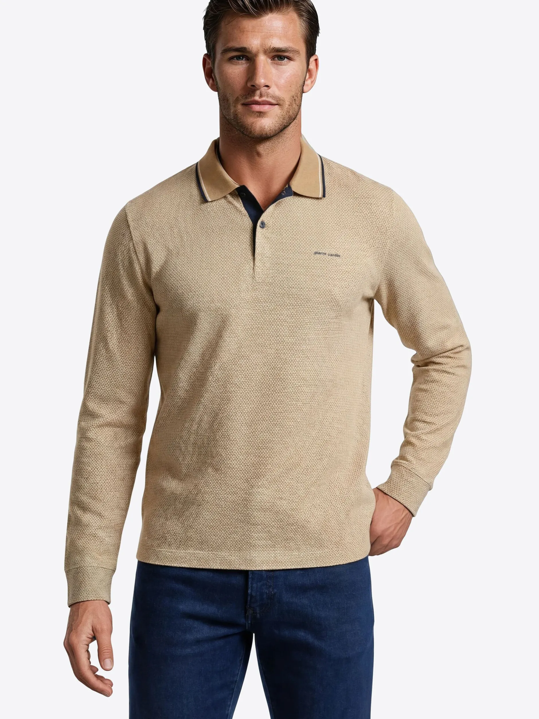 Pierre Cardin Herren Langarmshirt in beige