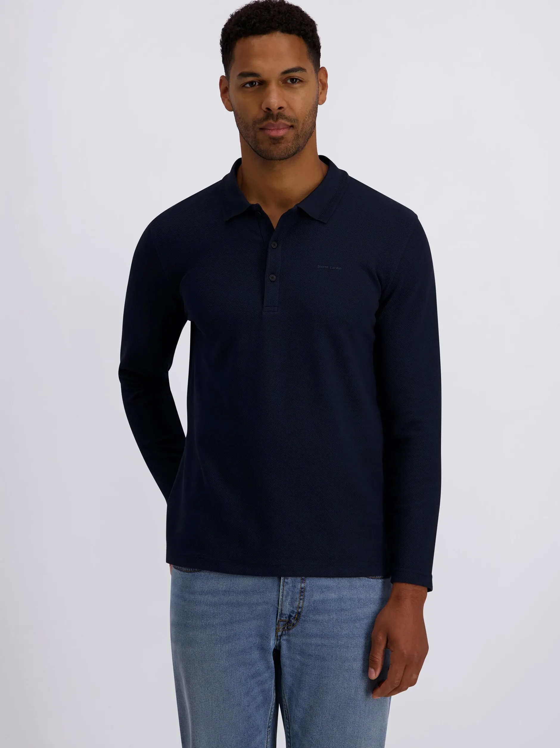 Pierre Cardin Herren Langarmshirt in blau