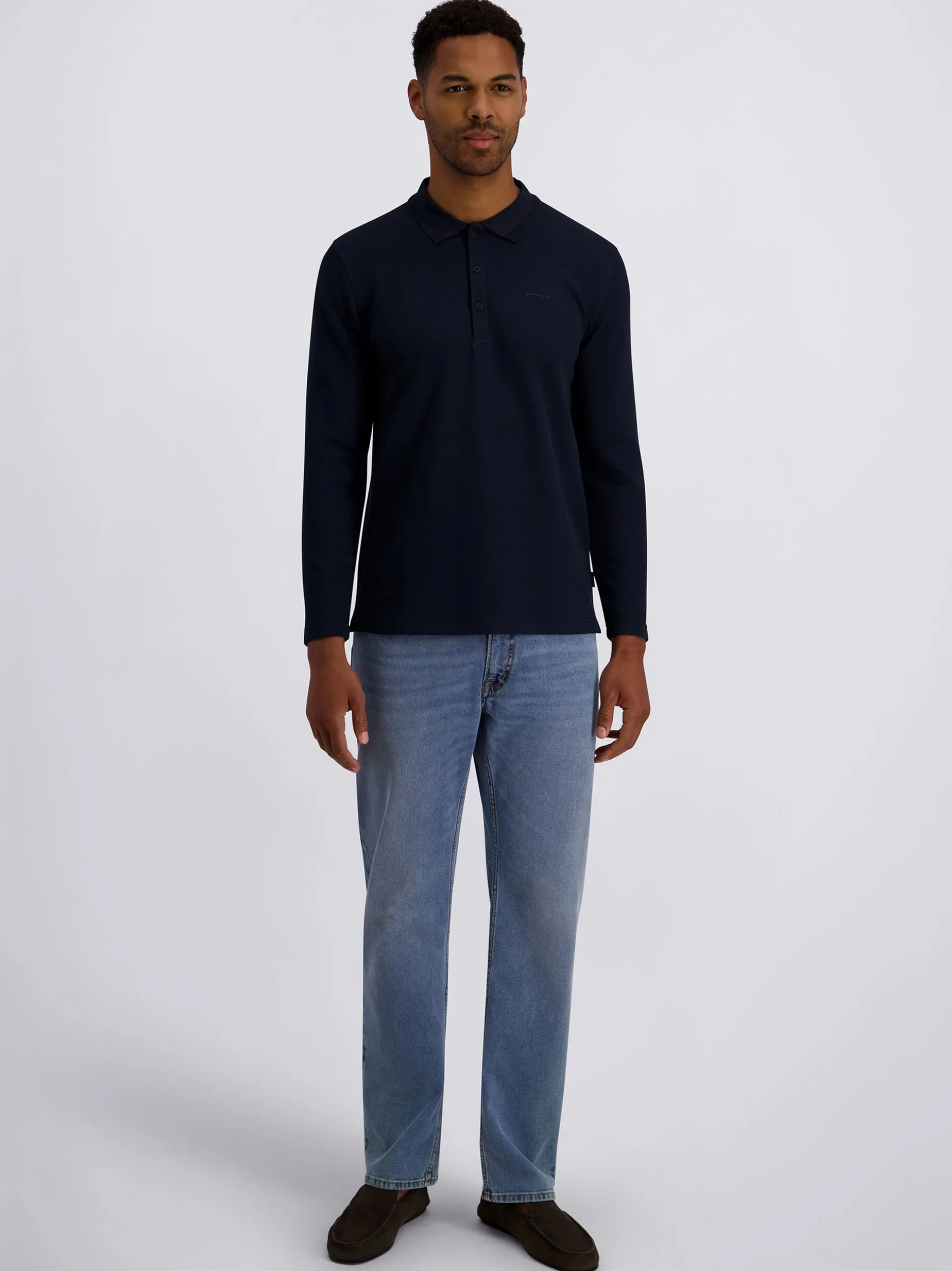 Pierre Cardin Herren Langarmshirt in blau