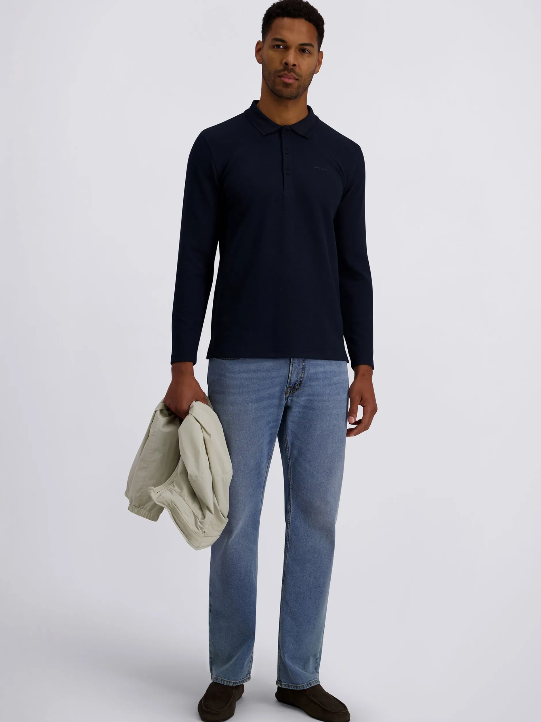 Pierre Cardin Herren Langarmshirt in blau
