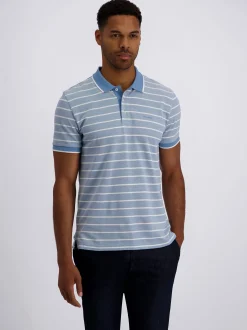 Pierre Cardin Herren Poloshirt in hellblau weiß