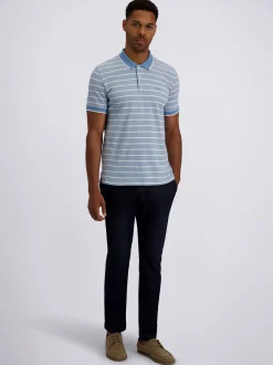 Pierre Cardin Herren Poloshirt in hellblau weiß