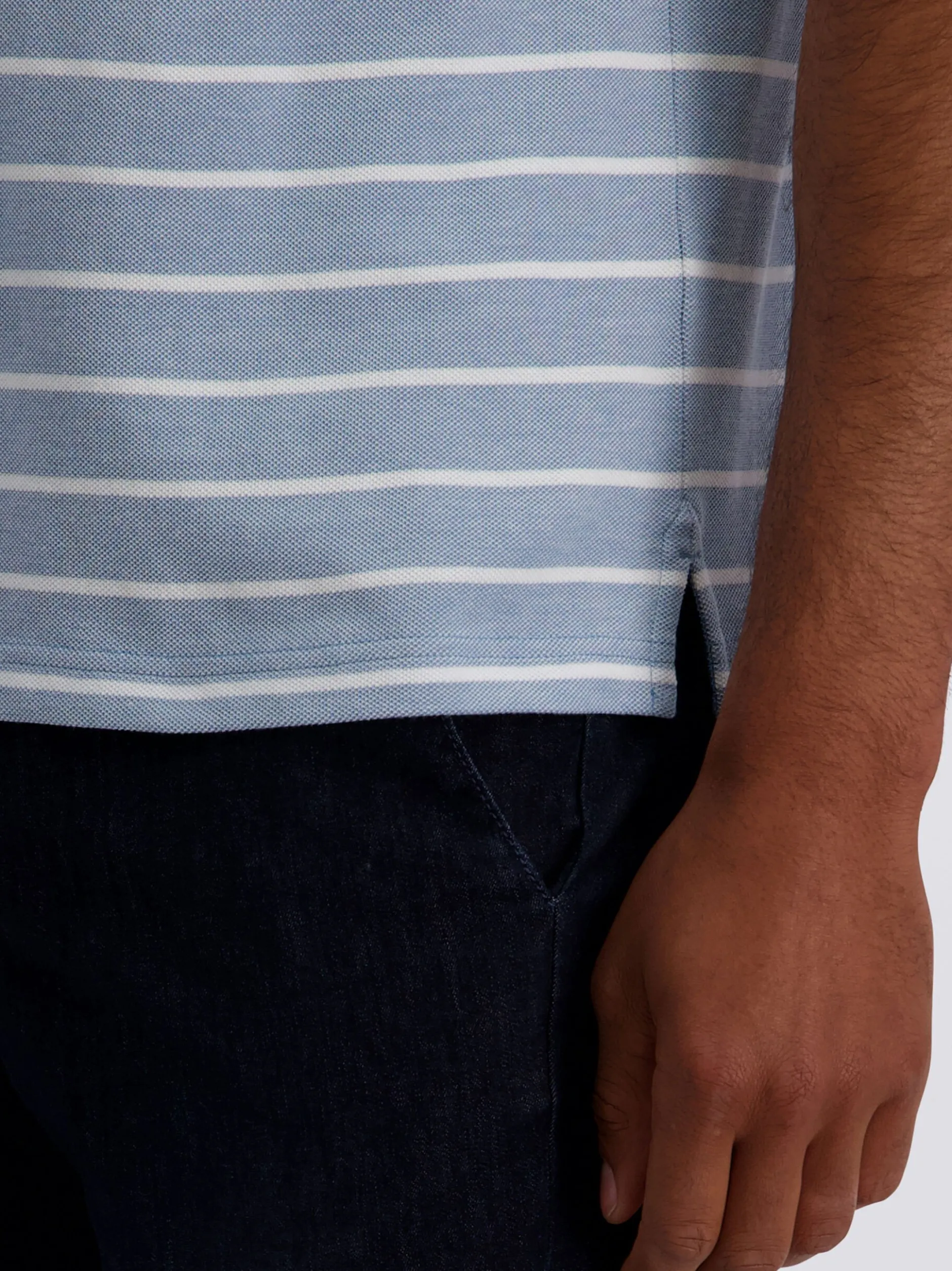 Pierre Cardin Herren Poloshirt in hellblau weiß