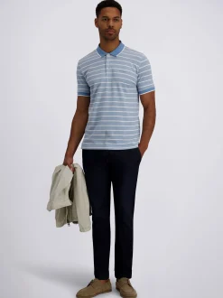Pierre Cardin Herren Poloshirt in hellblau weiß