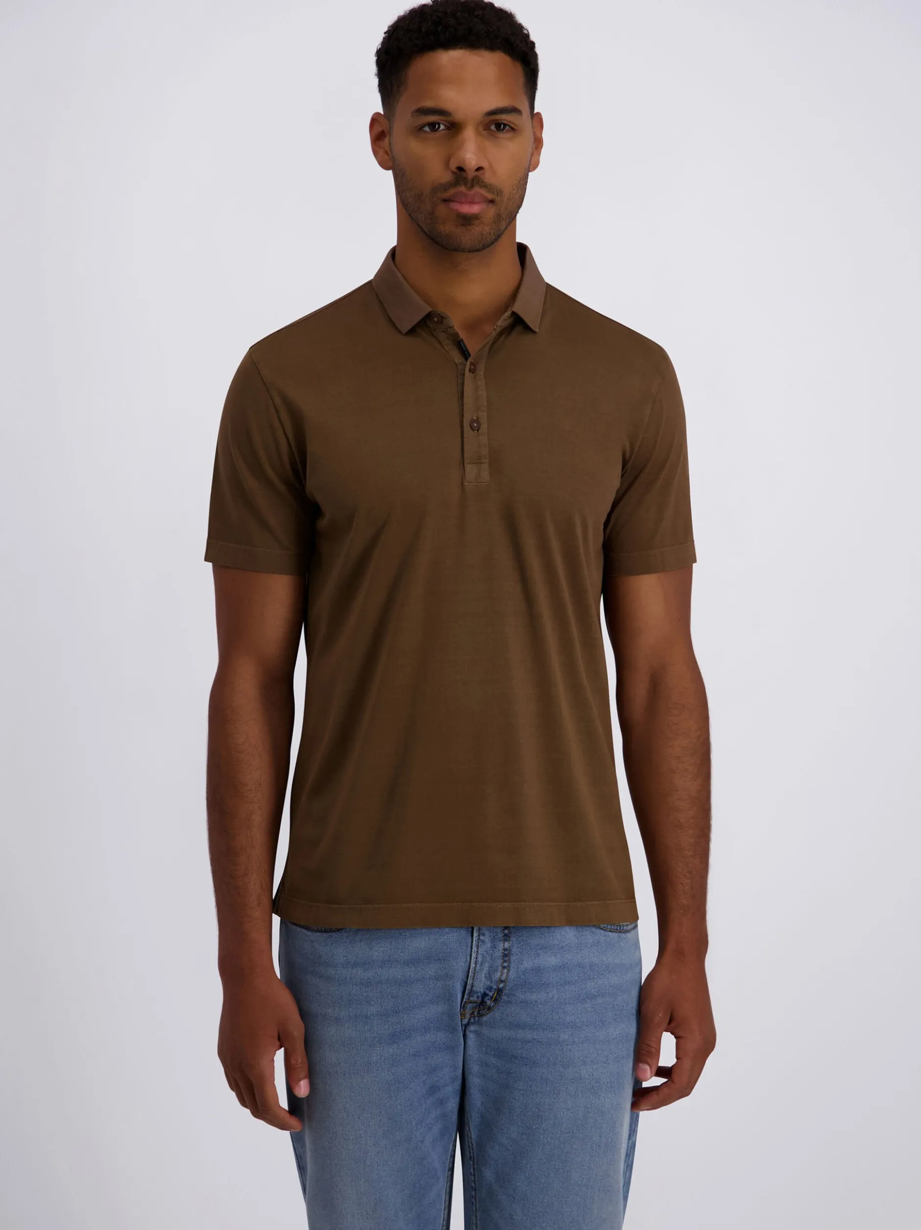 Pierre Cardin Herren Poloshirt in braun - Ärmel: kurzarm