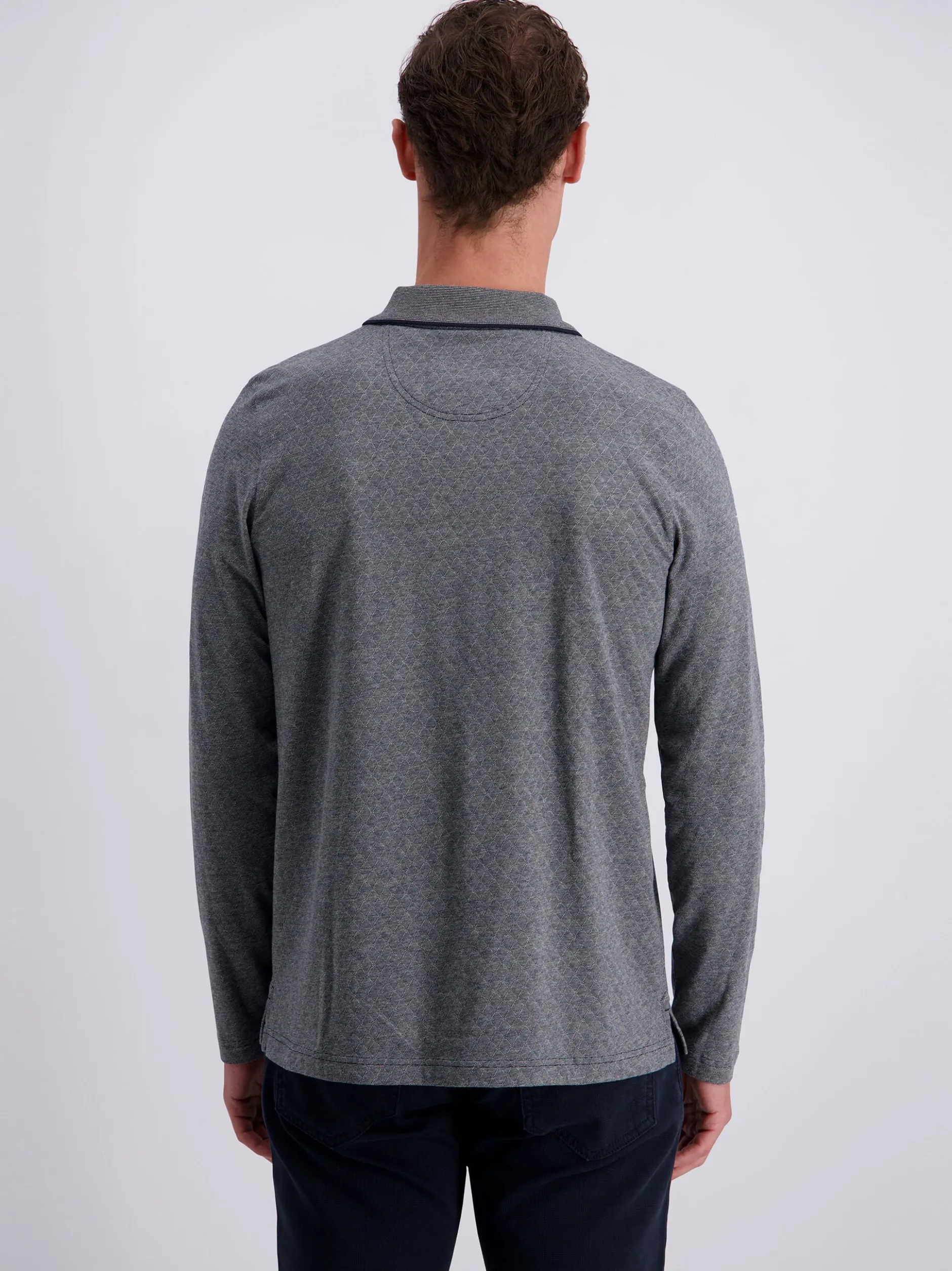 Pierre Cardin Herren Poloshirt in grau - Ärmel: langarm