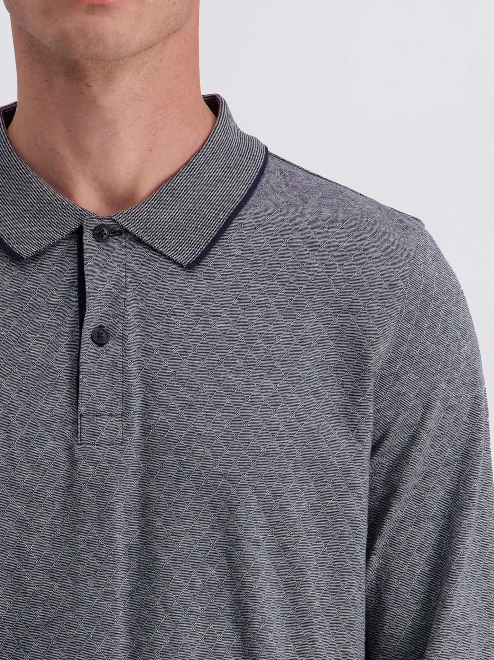 Pierre Cardin Herren Poloshirt in grau - Ärmel: langarm