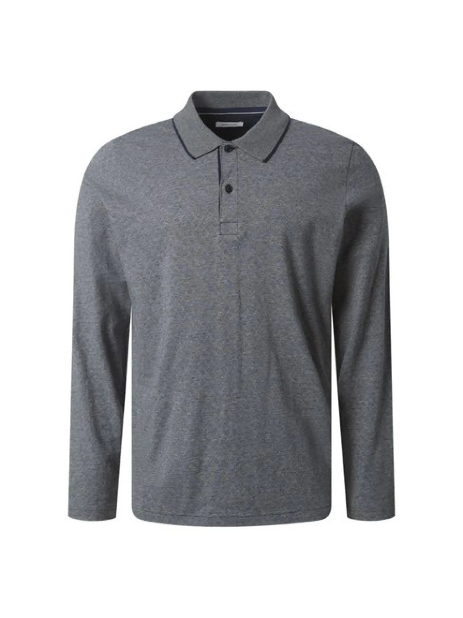 Pierre Cardin Herren Poloshirt in grau - Ärmel: langarm