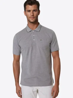 Pierre Cardin Herren Polo-Shirt in grau - Ärmel: kurzarm
