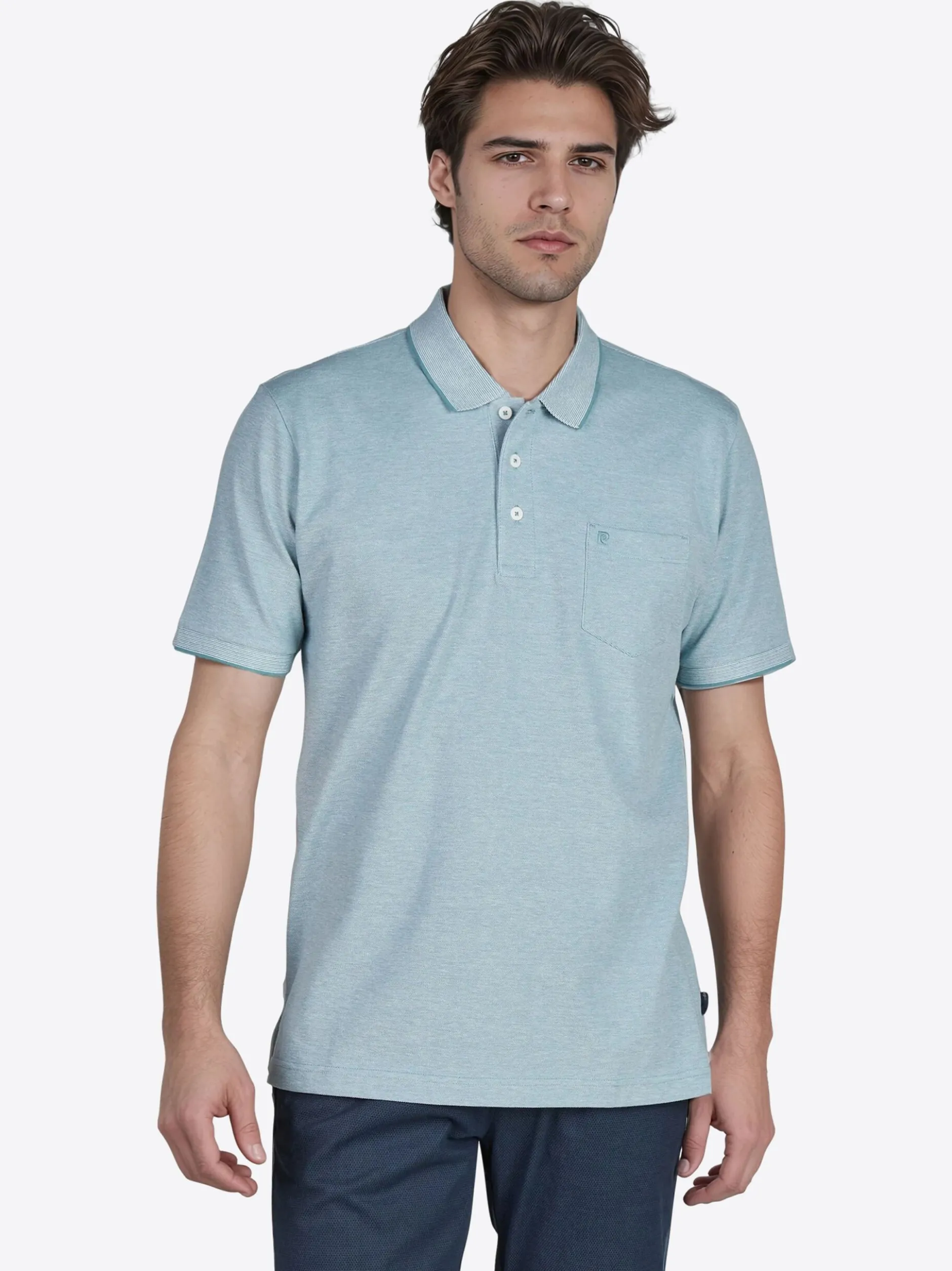 Pierre Cardin Herren Polo-Shirt in mint - Ärmel: kurzarm