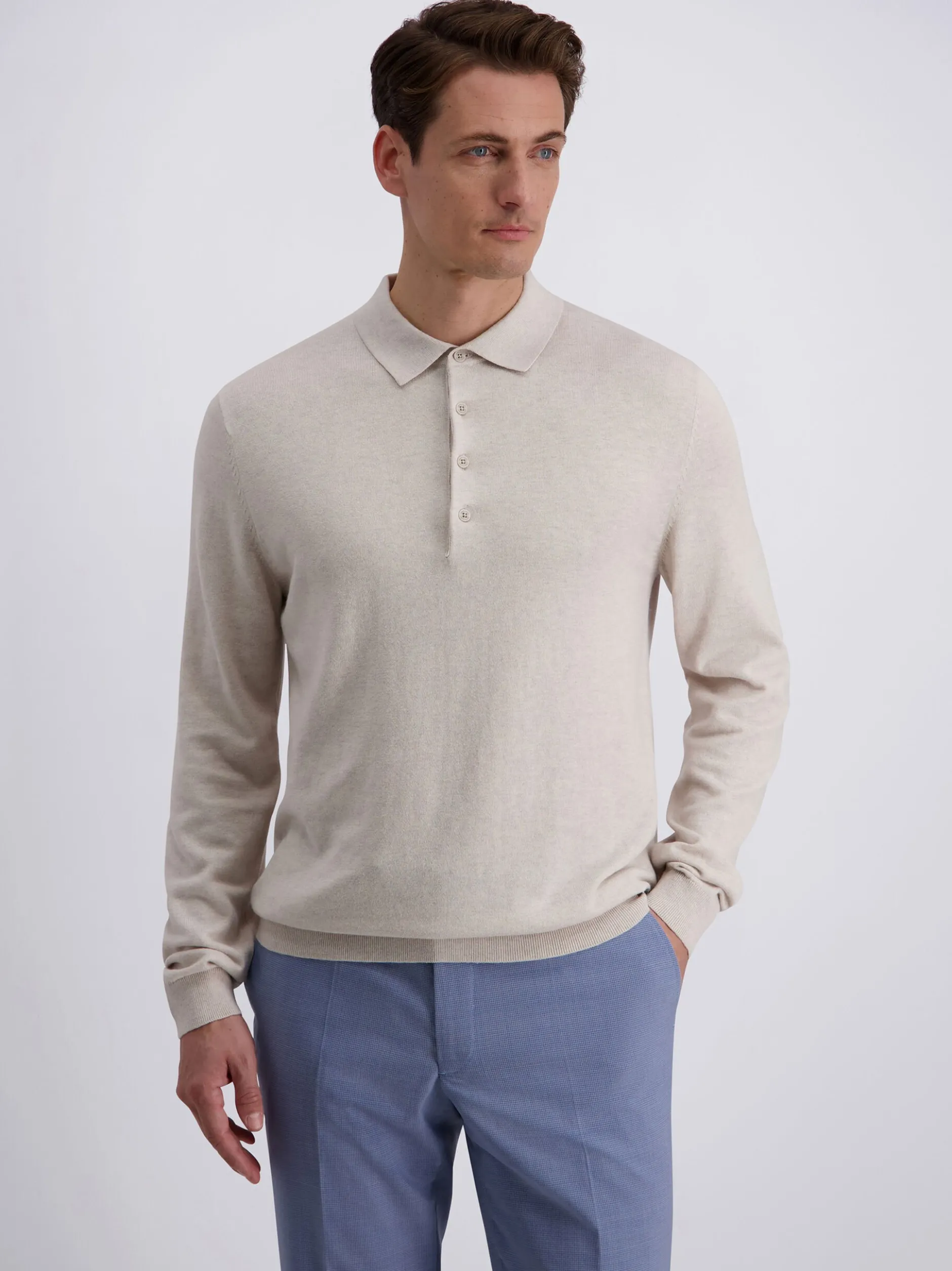 Pierre Cardin Herren Pullover in silber - Ärmel: langarm