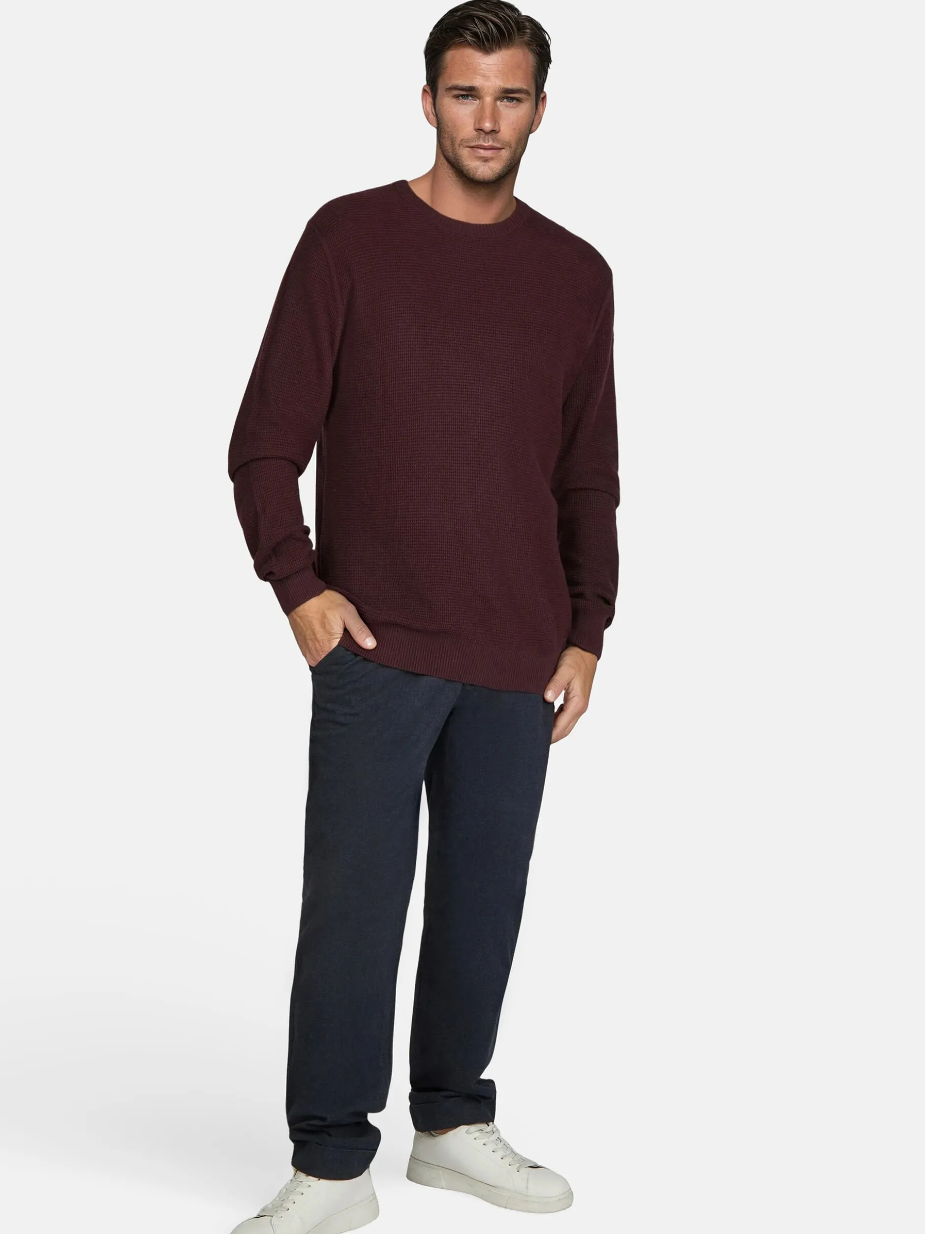Pierre Cardin Herren Pullover in rot - Ärmel: langarm