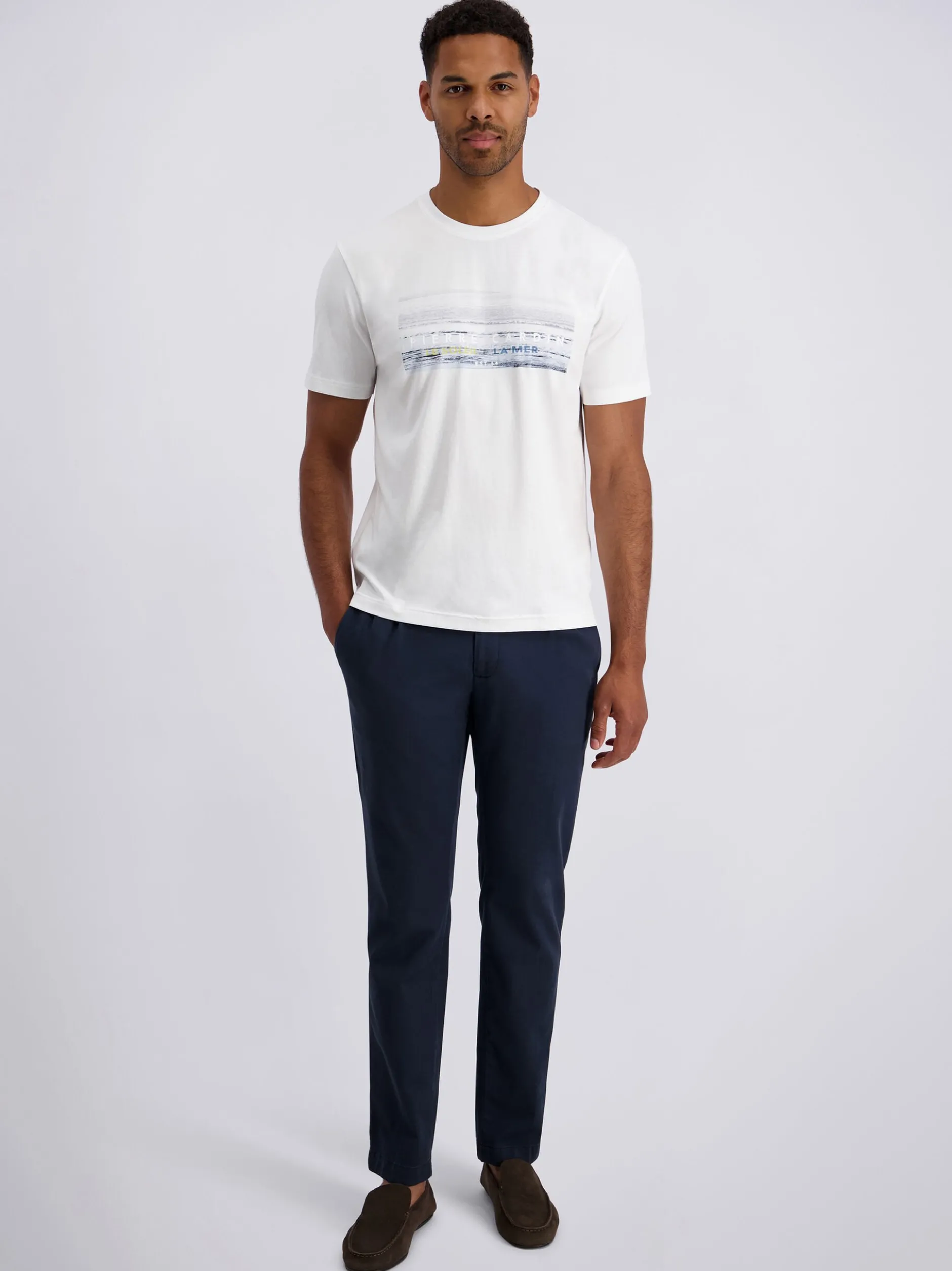 Pierre Cardin Herren T-Shirt in weiß - Ärmel: kurzarm