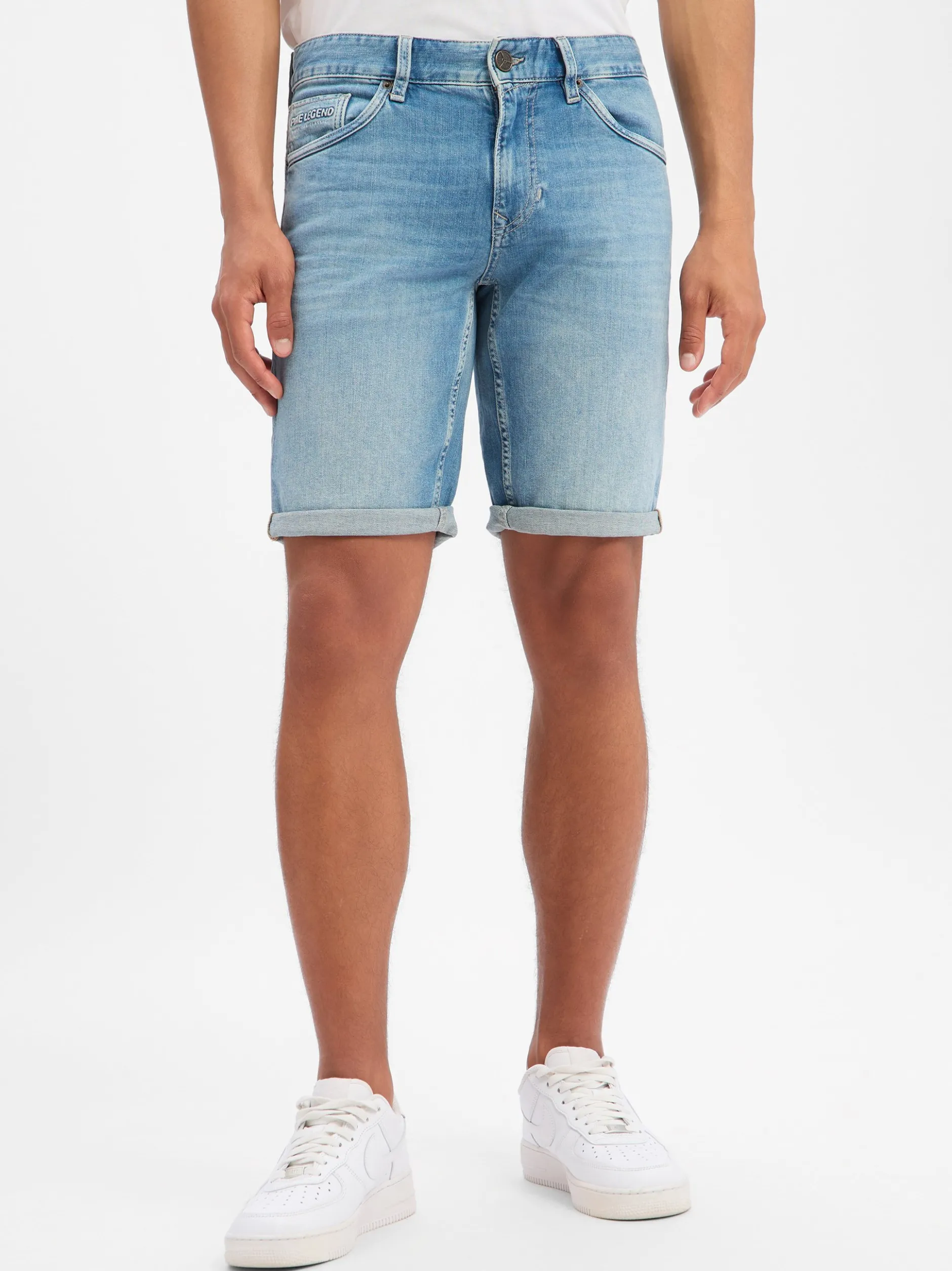 PME Legend Herren Jeansshorts in bleached - Länge: kurz