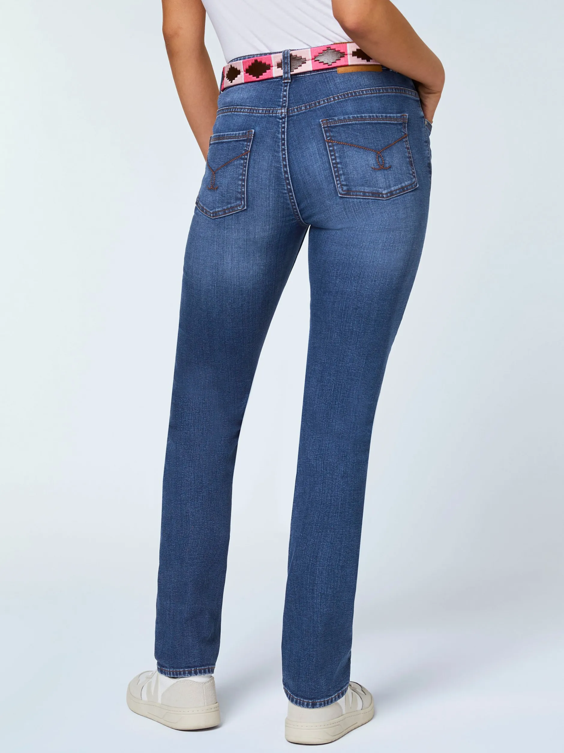 Polo Sylt Damen Jeans in medium stone blau - Länge: lang
