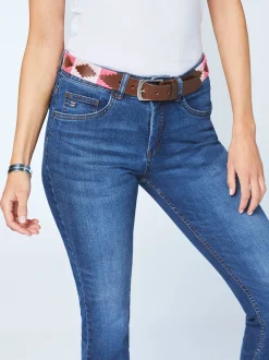 Polo Sylt Damen Jeans in medium stone blau - Länge: lang