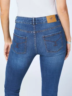 Polo Sylt Damen Jeans in medium stone blau - Länge: lang