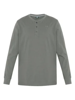 Polo Sylt Herren Longsleeve in grün - Ausschnitt: Henley