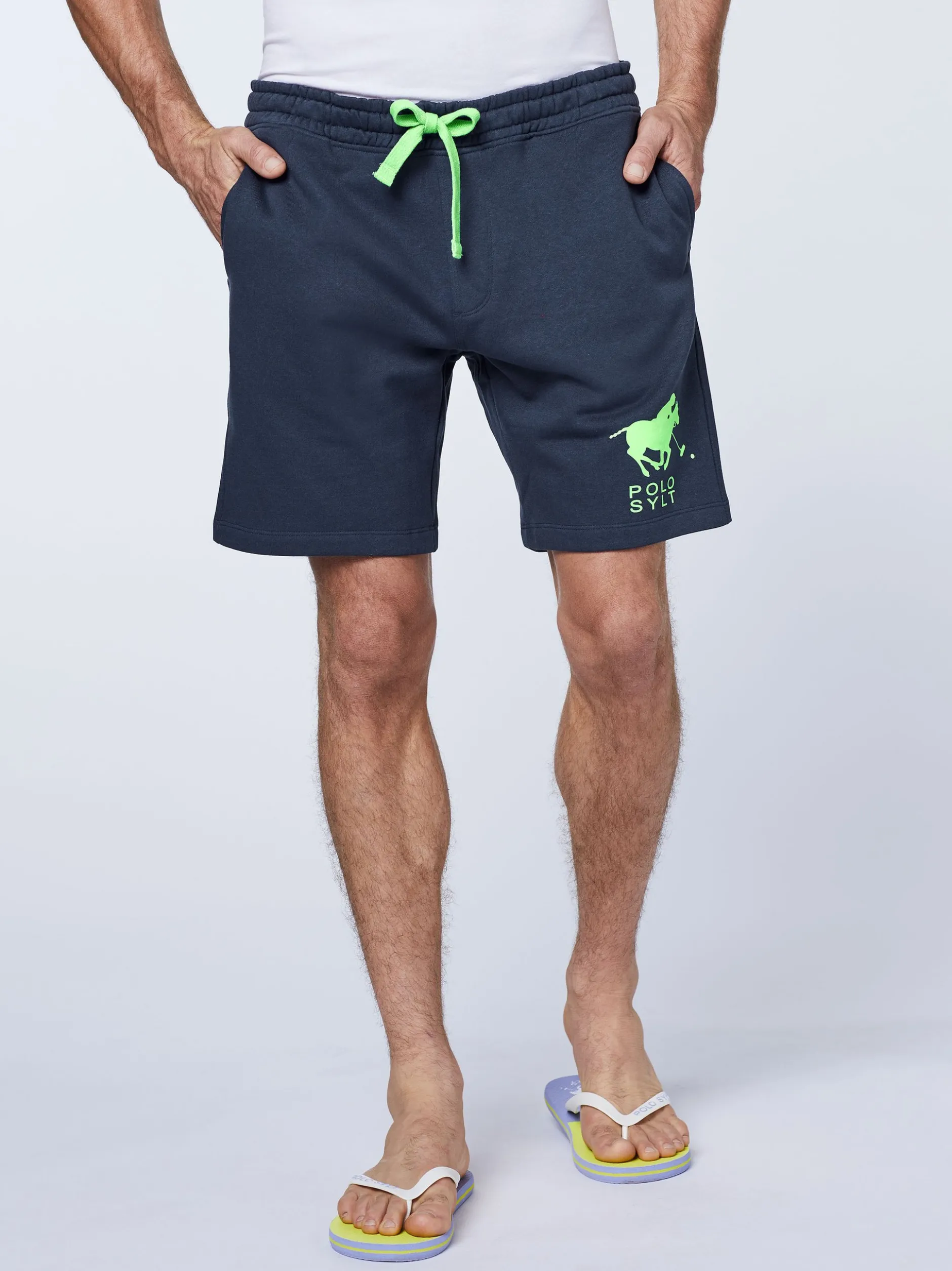 Polo Sylt Herren Shorts in marine blau - Länge: kurz