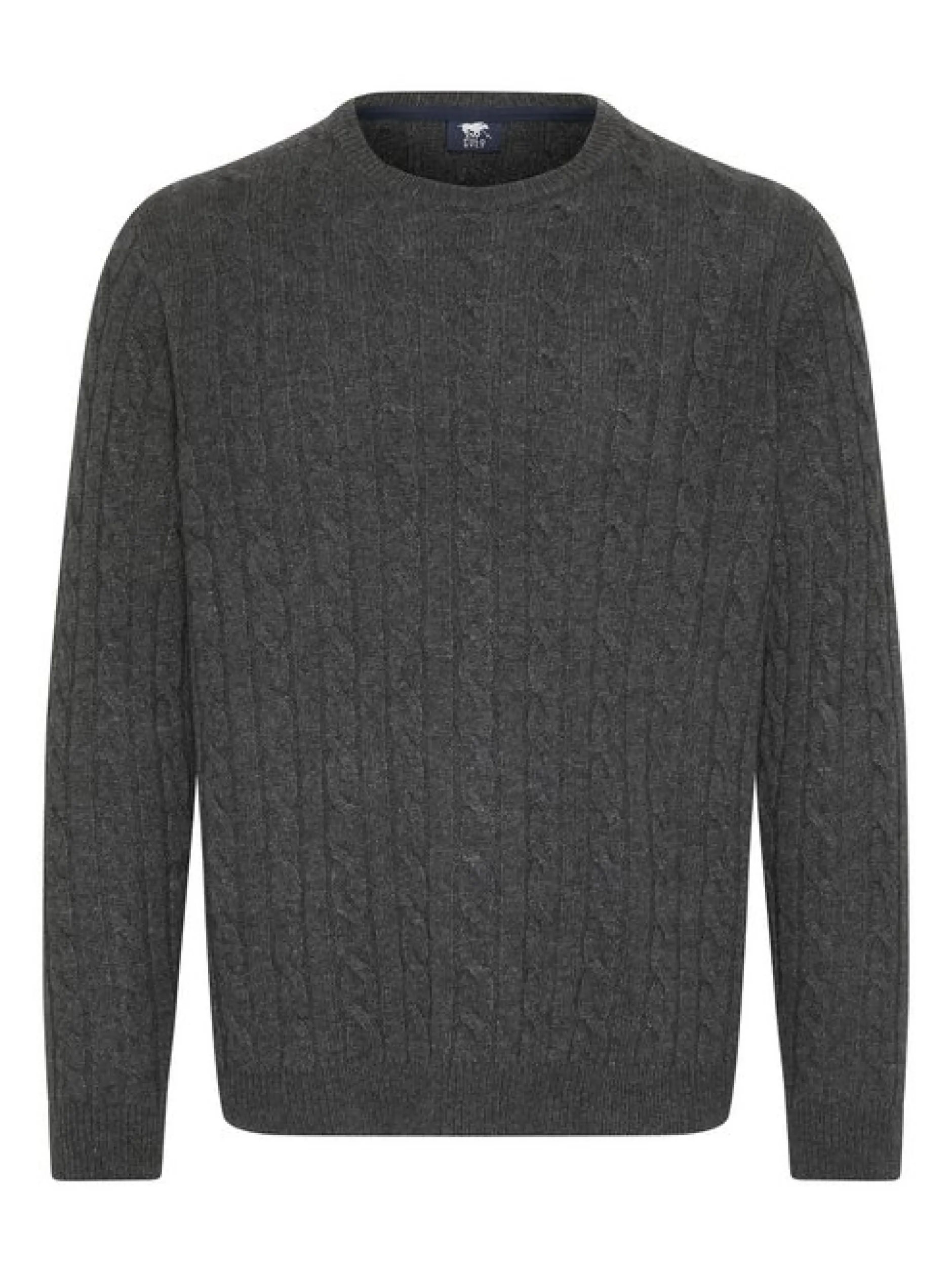 Polo Sylt Herren Strickpullover in grau - Ärmel: kurzarm