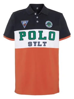 Polo Sylt Jungen Polo in orange blau - Ärmel: kurzarm