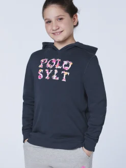 Polo Sylt Mädchen Hoodie in marine blau - Ärmel: kurzarm