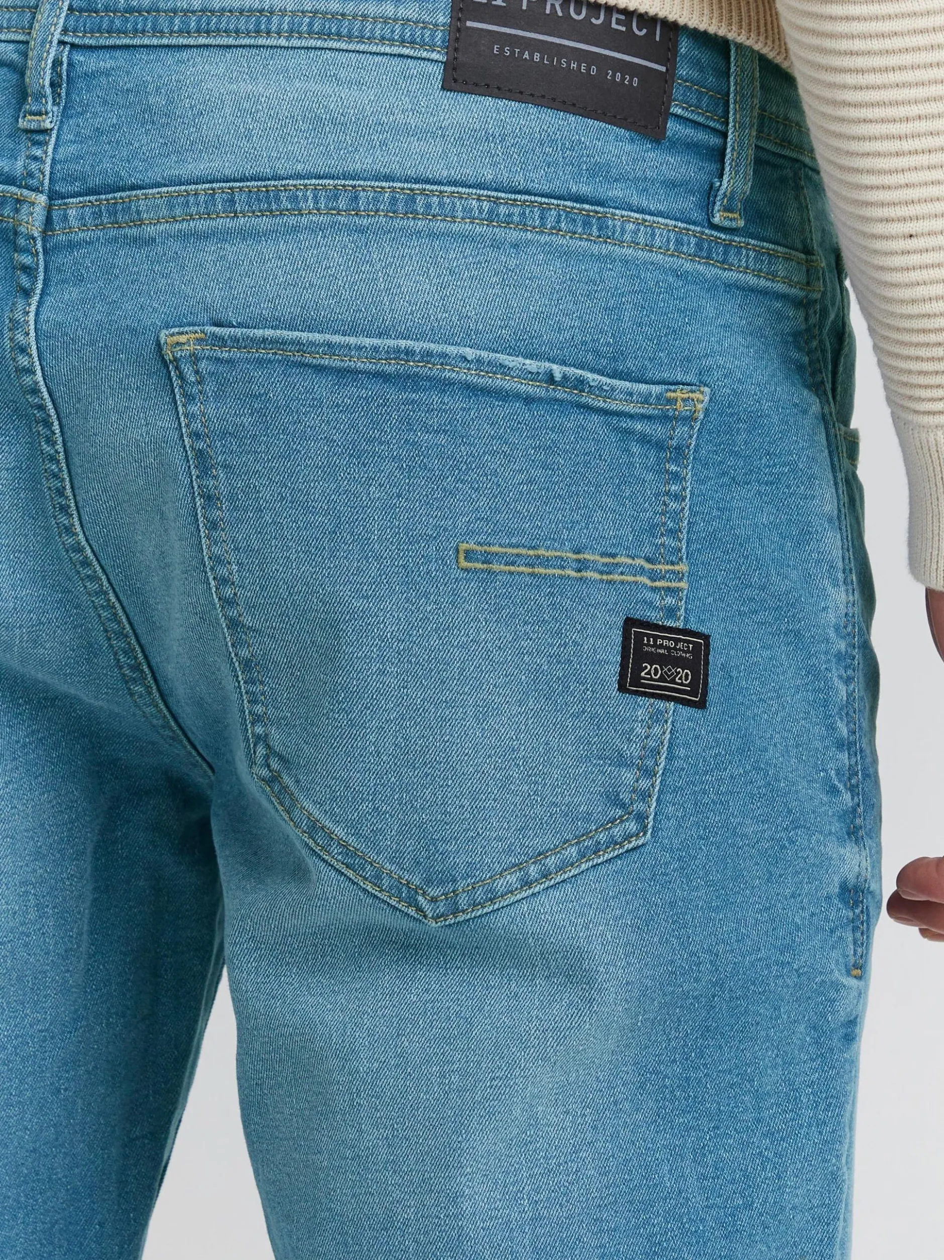 11 Project Herren Gerade Jeans - PRVerner in light stone