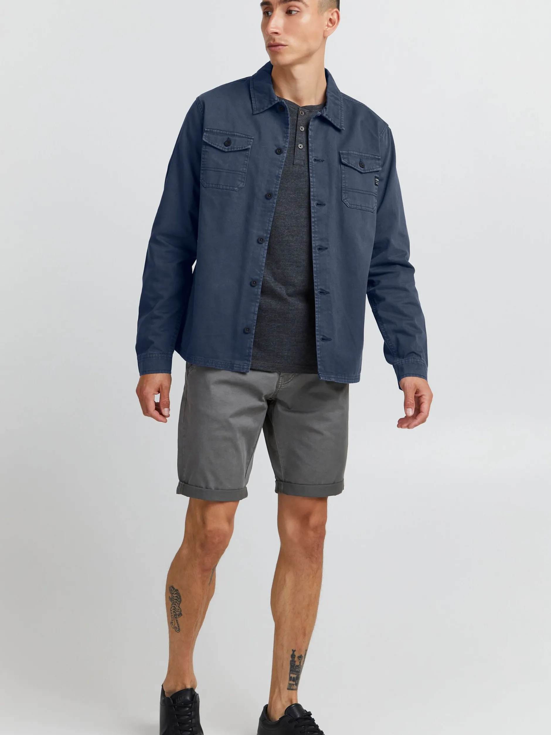 11 Project Herren Langarmhemd - PRJohann in blau