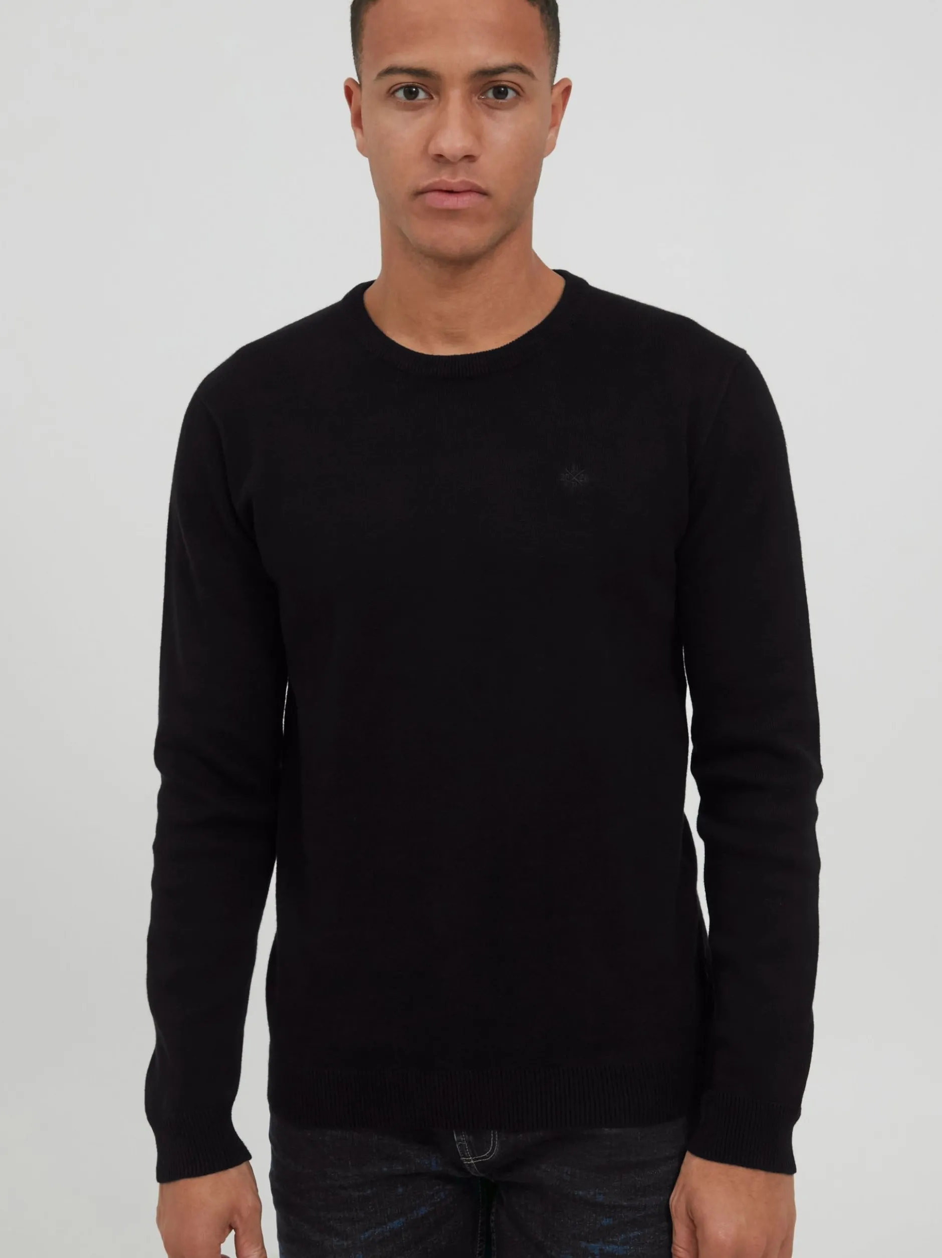 11 Project Herren Rundhalspullover - PRSandro in schwarz