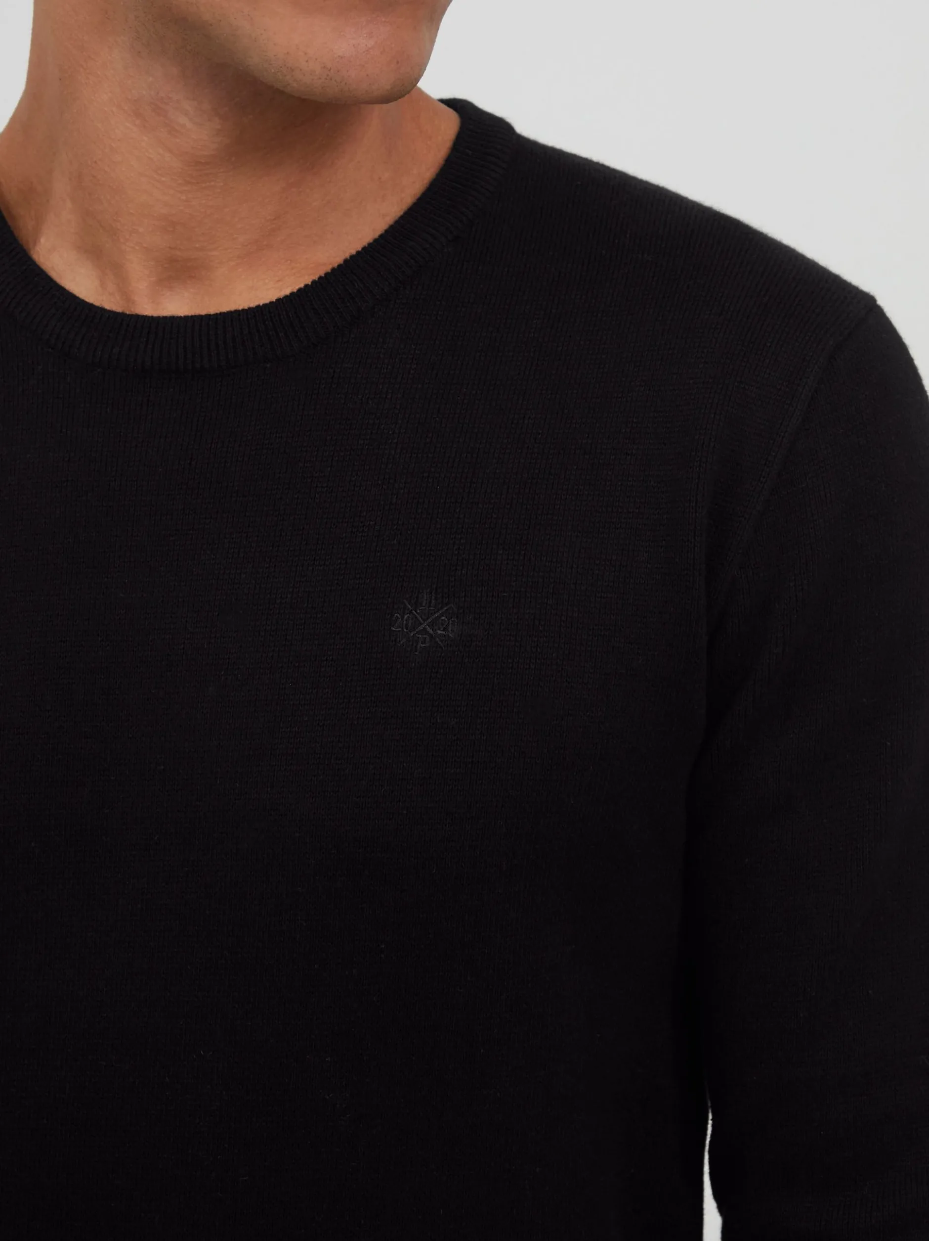 11 Project Herren Rundhalspullover - PRSandro in schwarz