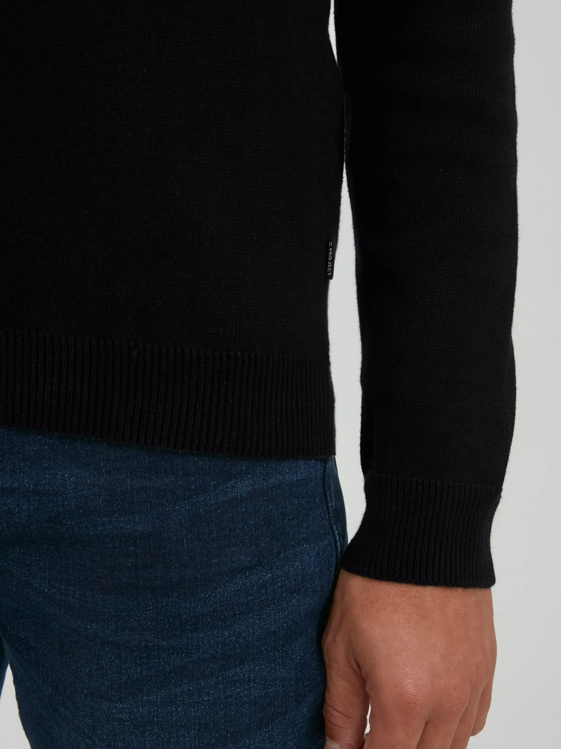 11 Project Herren Rundhalspullover - PRSandro in schwarz