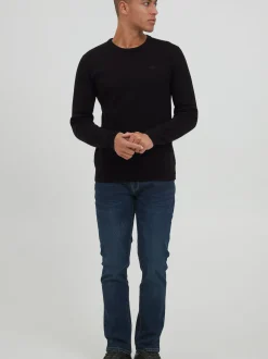 11 Project Herren Rundhalspullover - PRSandro in schwarz