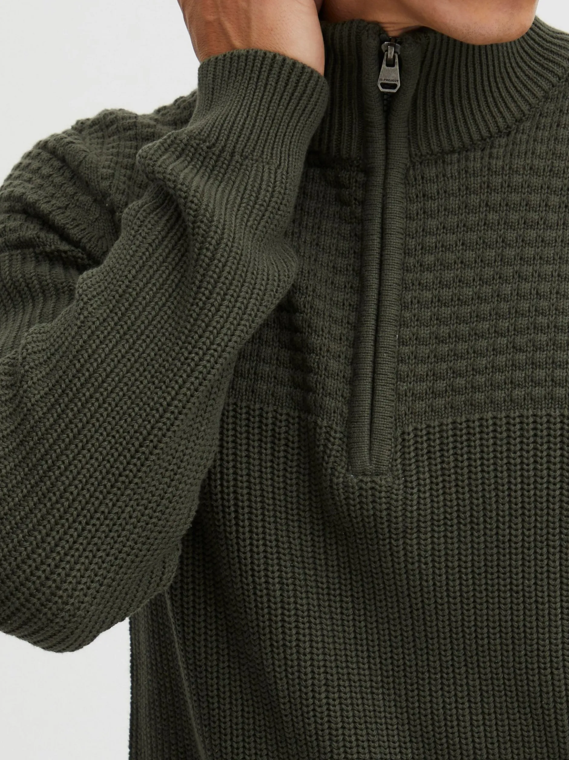 11 Project Herren Strickpullover - PRAdam in grün