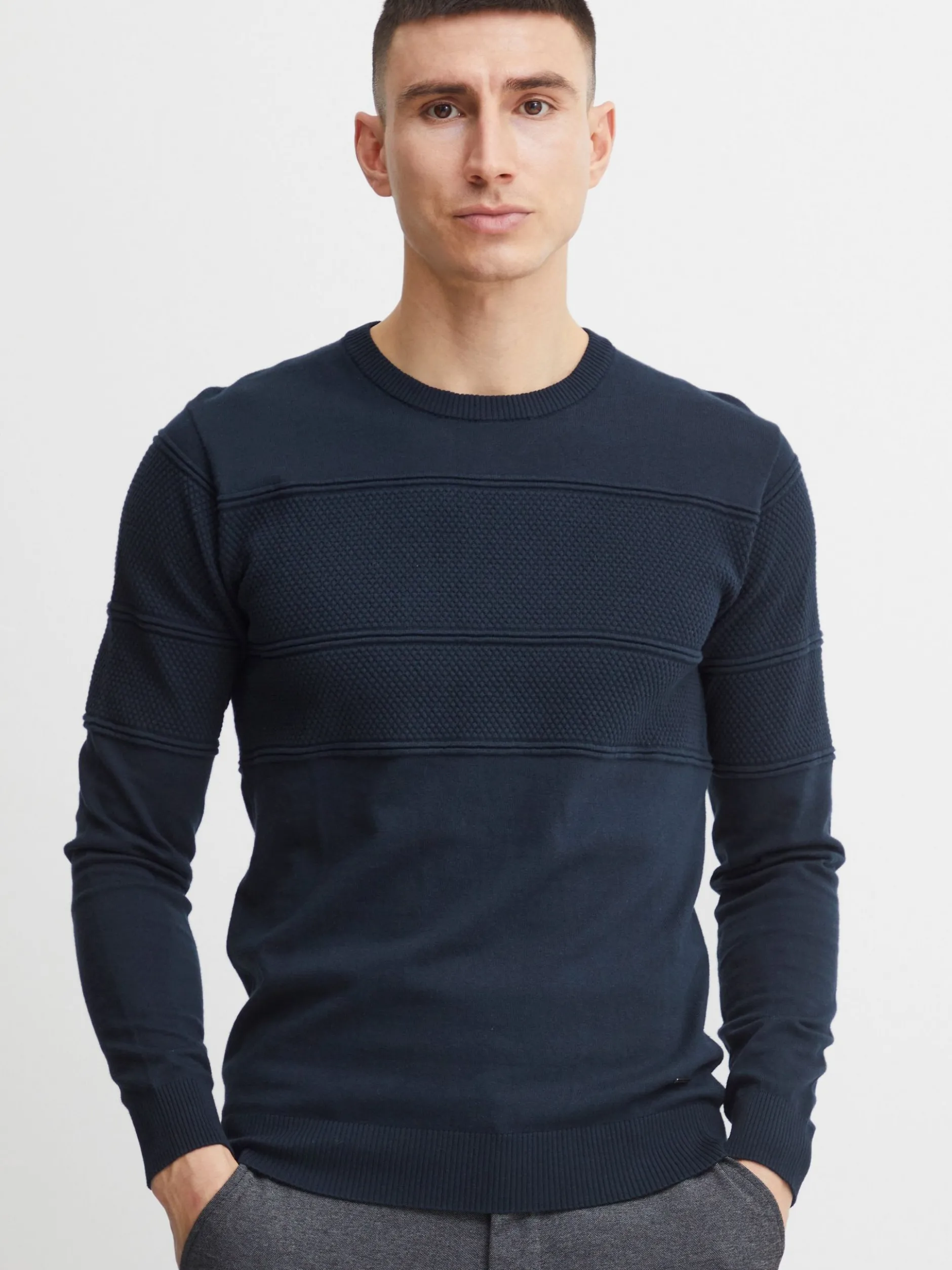 11 Project Herren Strickpullover - PRYannis in blau