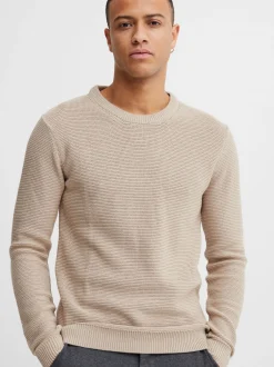 11 Project Herren Strickpullover - PRTill in beige