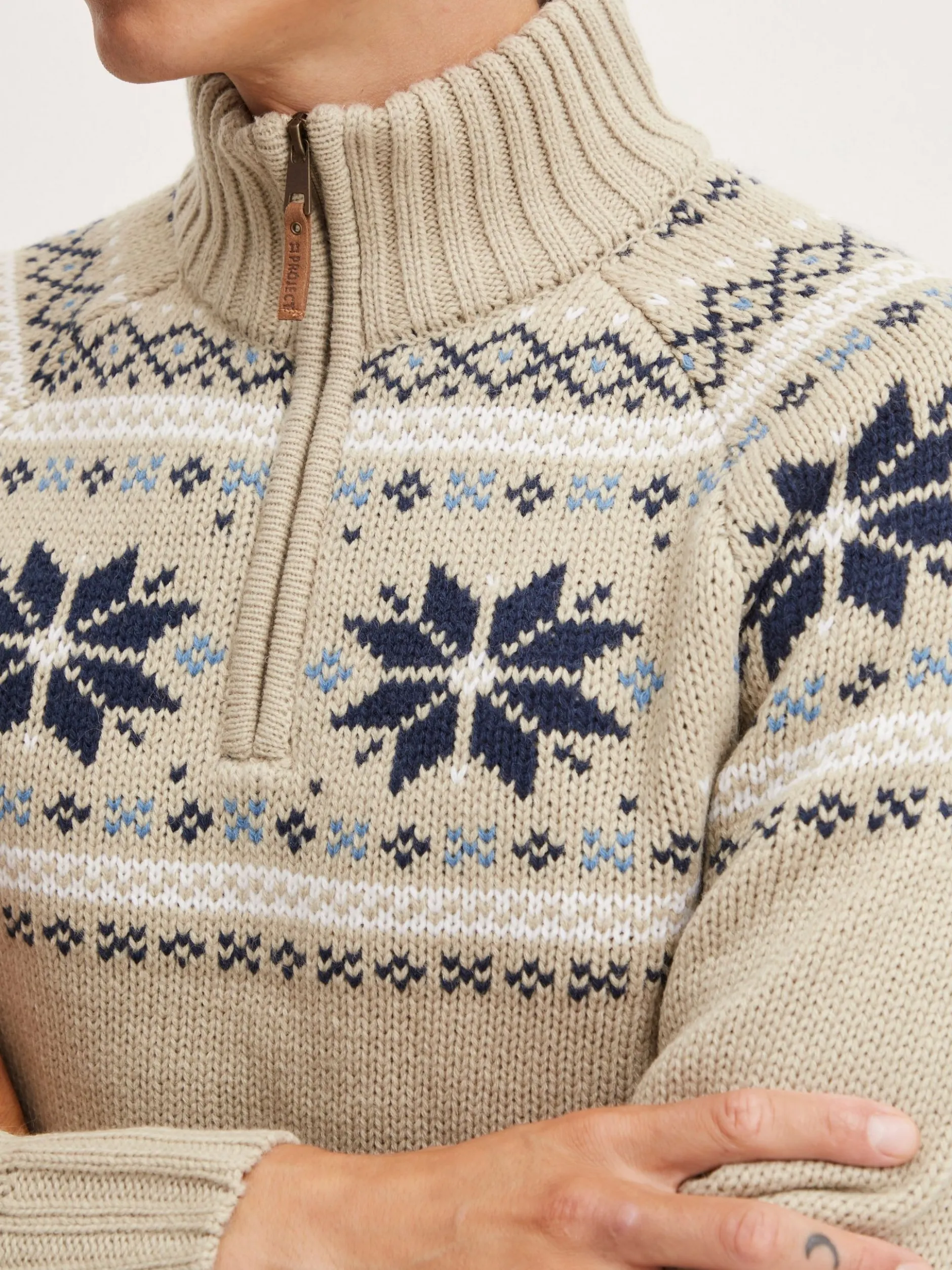 11 Project Herren Weihnachtspullover - PRTim in beige