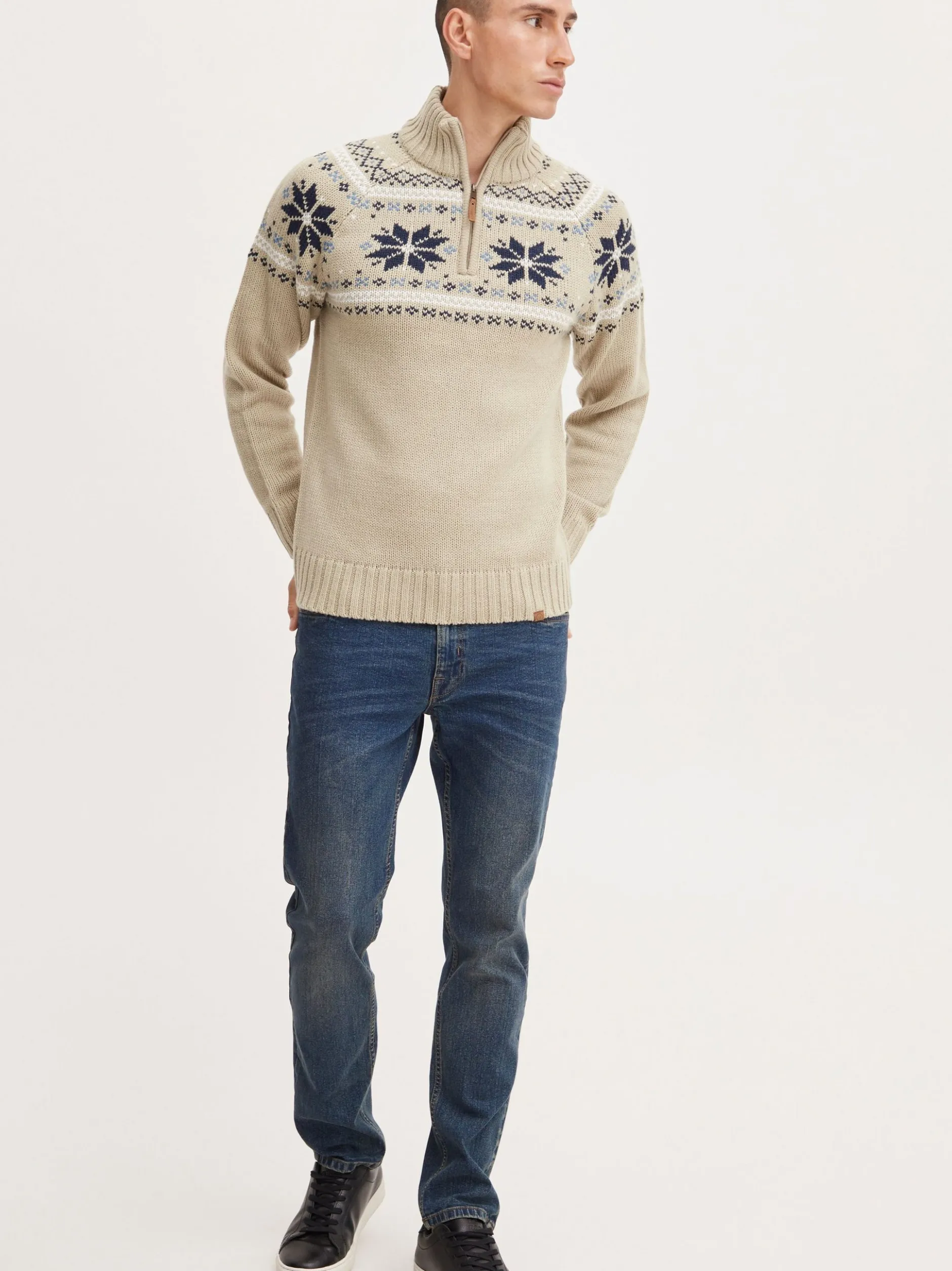 11 Project Herren Weihnachtspullover - PRTim in beige