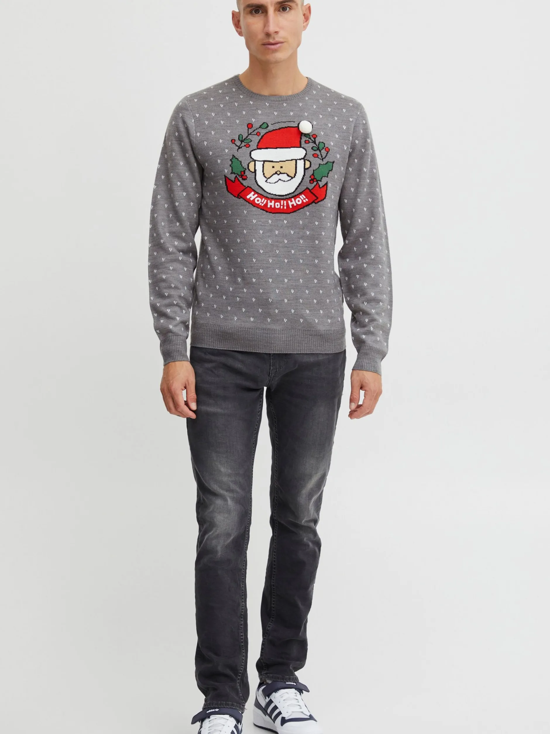 11 Project Herren Weihnachtspullover - PRJulius in grau