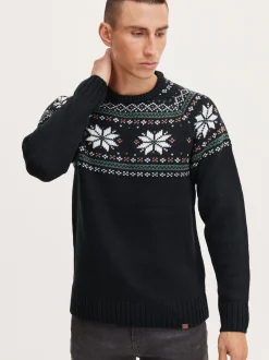 11 Project Herren Weihnachtspullover - PRTimbro in schwarz