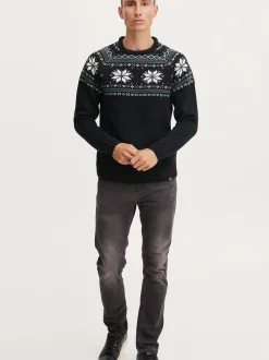 11 Project Herren Weihnachtspullover - PRTimbro in schwarz