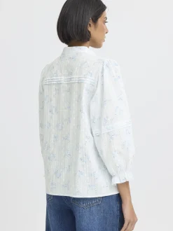 PULZ Jeans Damen Bluse PZBELLAROSE in hellblau