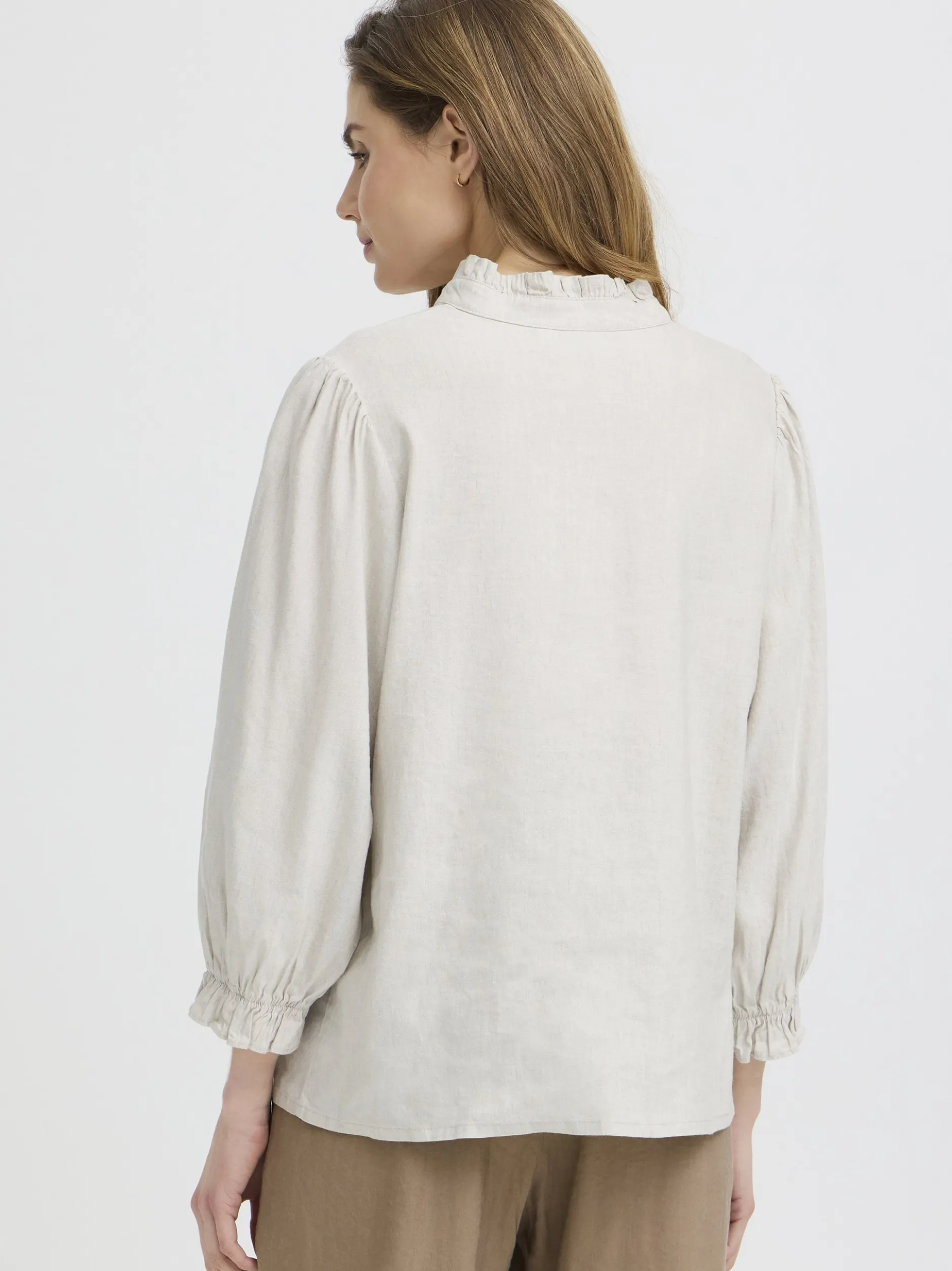 PULZ Jeans Damen Bluse PZLUCA in beige