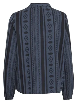 PULZ Jeans Damen Bluse PZTIONA in blau