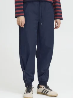 PULZ Jeans Damen Casual Hose PZGIA Hohe Taille in marine