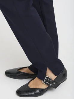 PULZ Jeans Damen Casual Hose PZBINDY Hohe Taille in marine