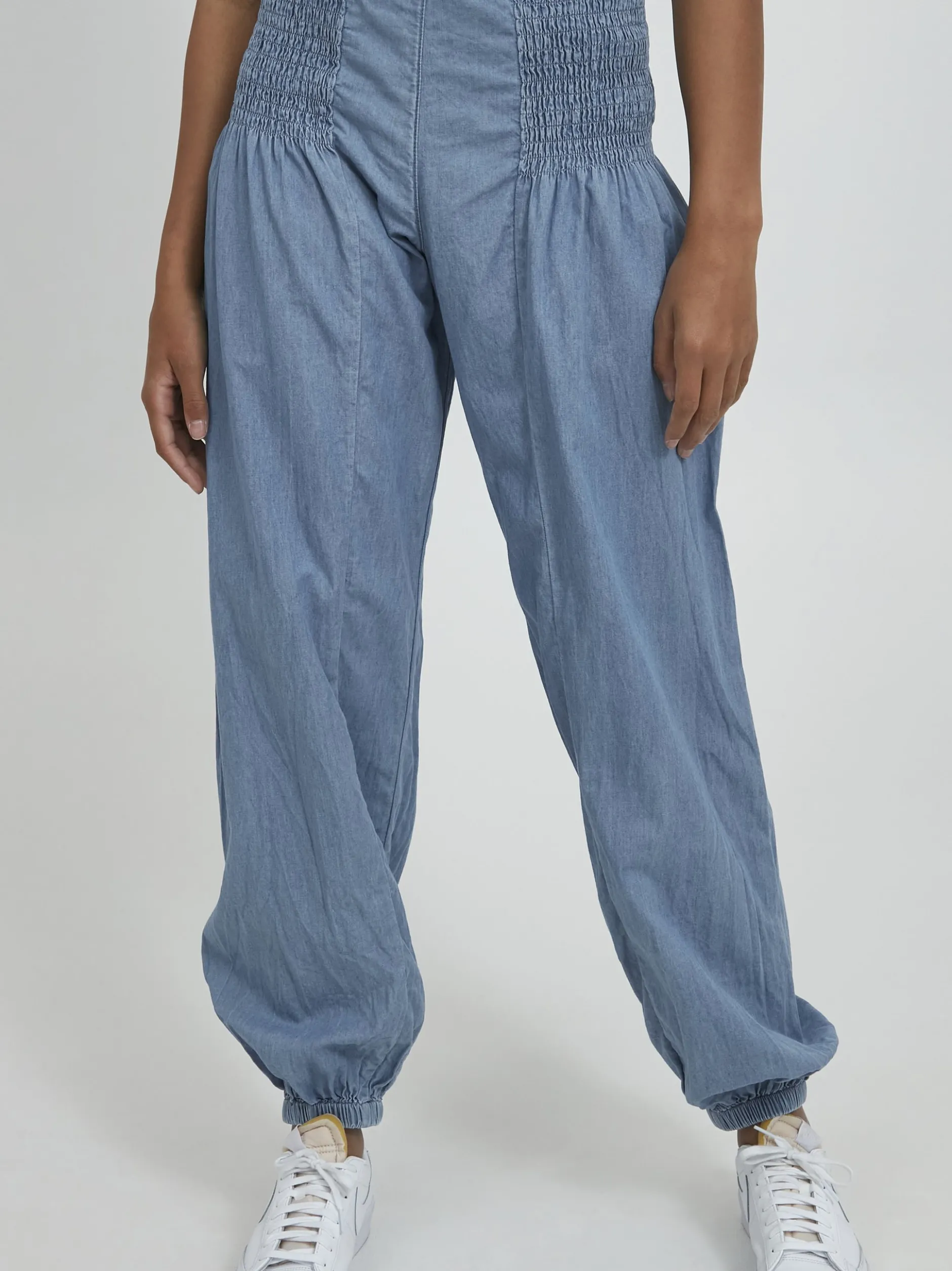 PULZ Jeans Damen Casual Hose PZJILL Elastische Taille in hellblau