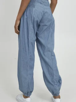 PULZ Jeans Damen Casual Hose PZJILL Elastische Taille in hellblau