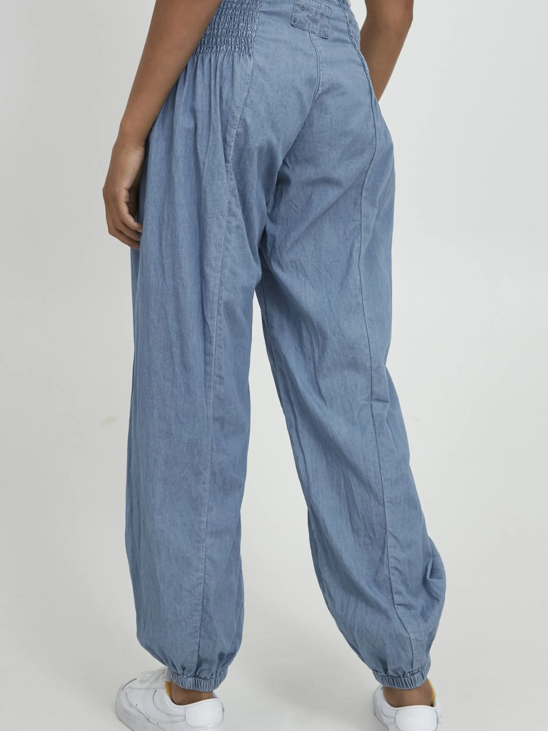PULZ Jeans Damen Casual Hose PZJILL Elastische Taille in hellblau